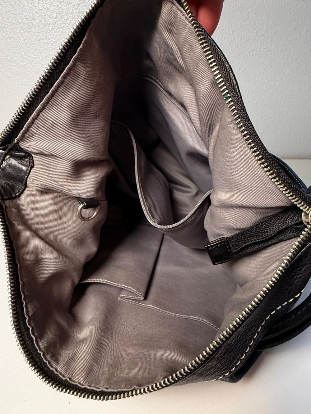 Coach Black Leather Hobo Shoulder Bag Slouchy Zip Top Purse Classic